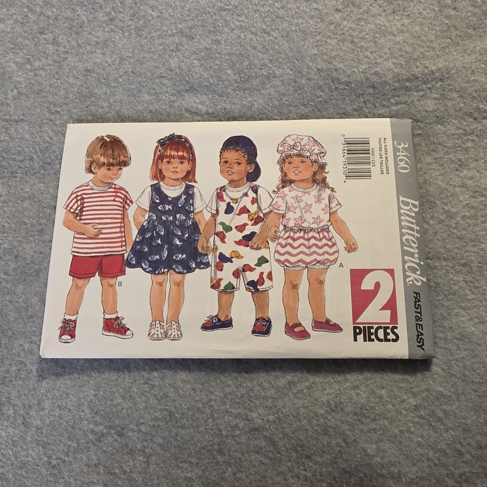 Butterick Fast & Easy 3460 Child Girls Dress Sewing Pattern 2-Piece